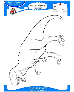 Çocuklar İçin Dinozor Boyama Sayfaları 